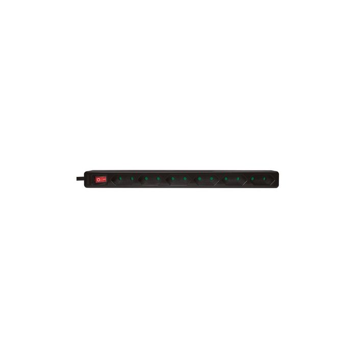 LogiLink Multiprise Euro, 6 prises, avec interrupteur, noir