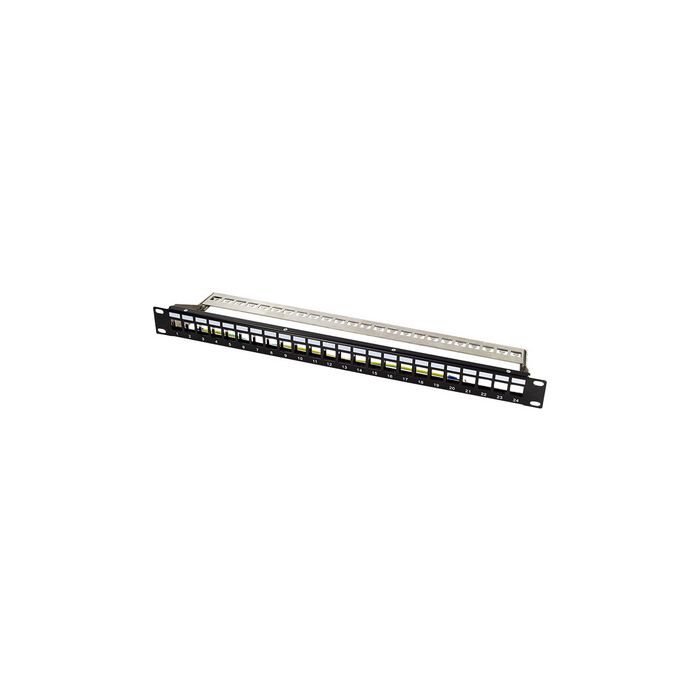 LogiLink Panneau de brassage 19" Keystone, 24 ports, noir