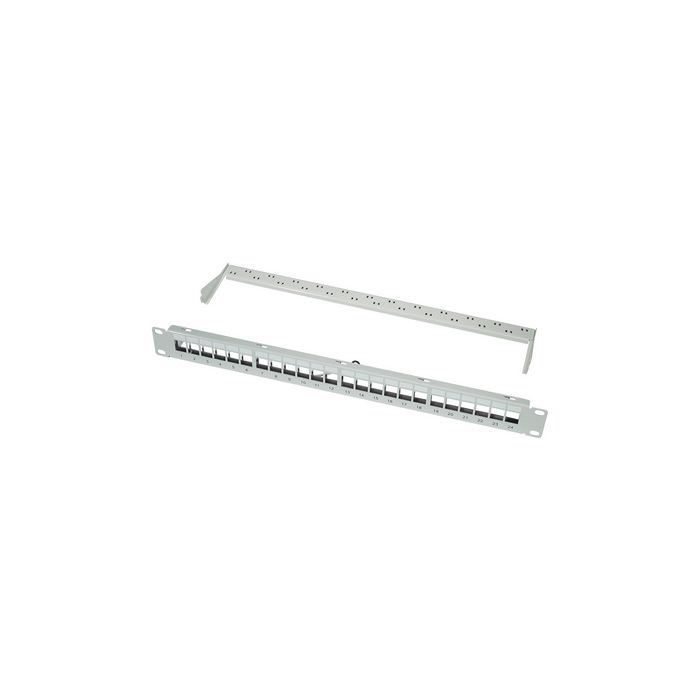 LogiLink Panneau de brassage Keystone 19", 24 ports, blindé