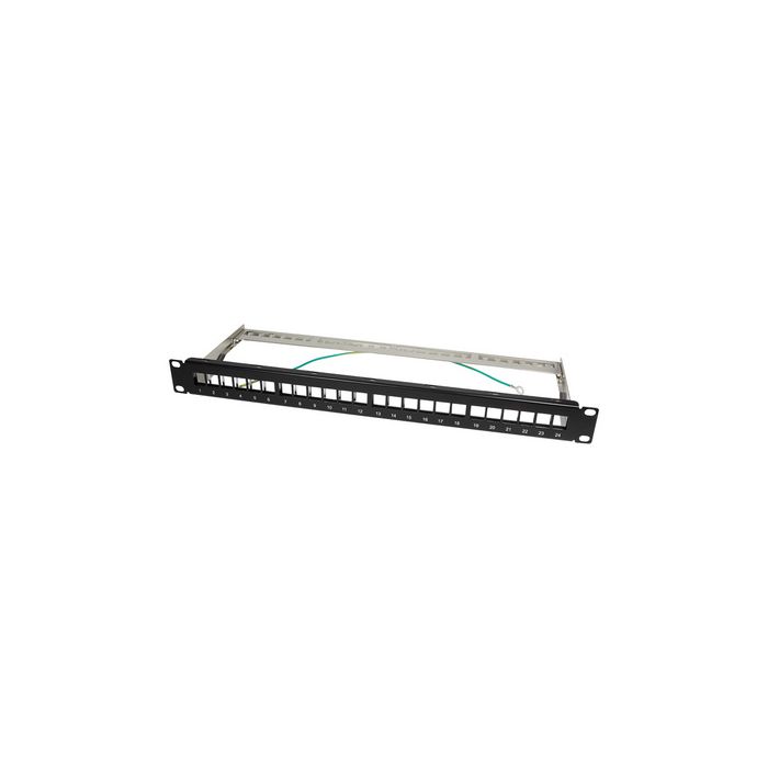LogiLink Panneau de brassage Keystone 19", blindé, noir