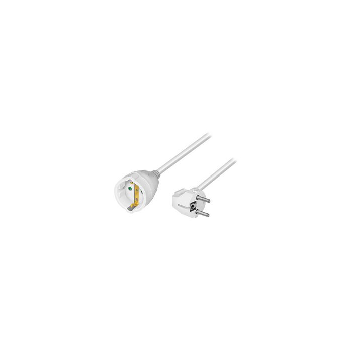 LogiLink Rallonge électrique avec prises terre, 2 m, blanc