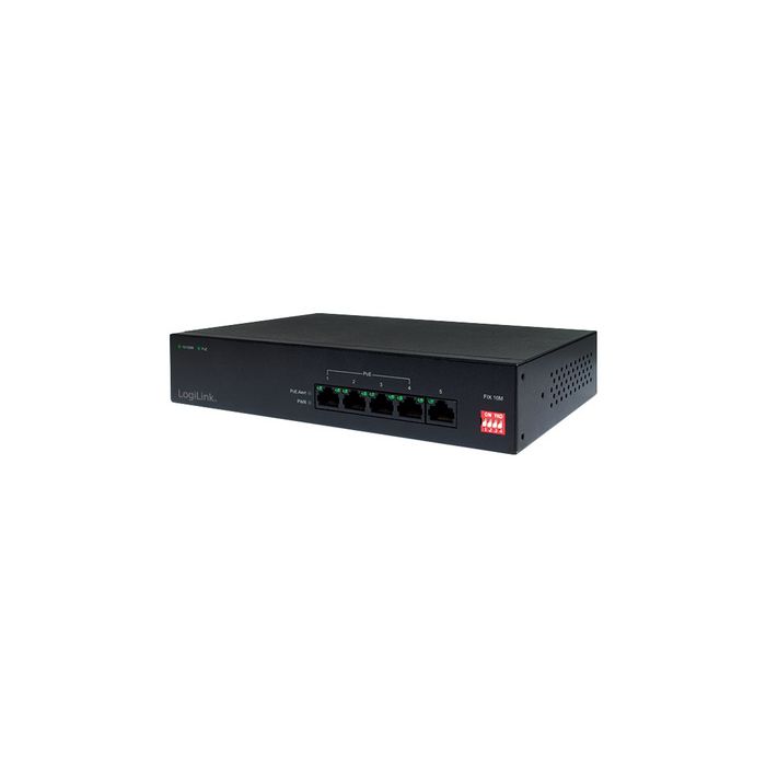 LogiLink Switch de bureau Fast Ethernet PoE, 5 ports