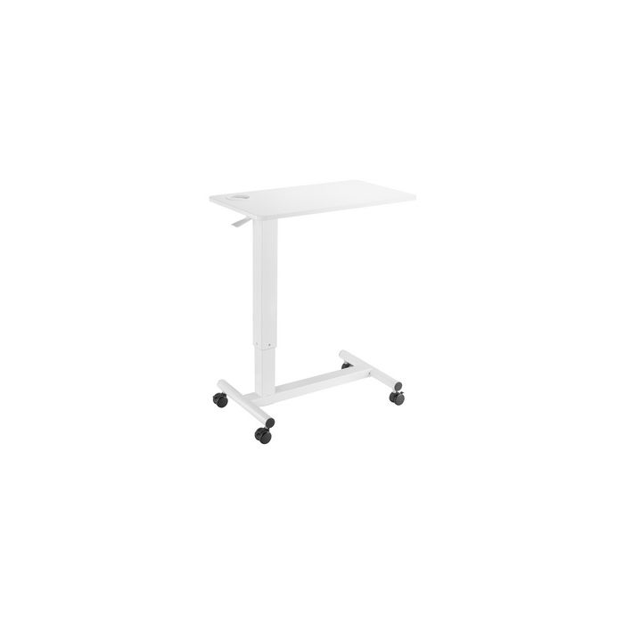 LogiLink Table de lit à roulettes à vérin à gaz, blanc