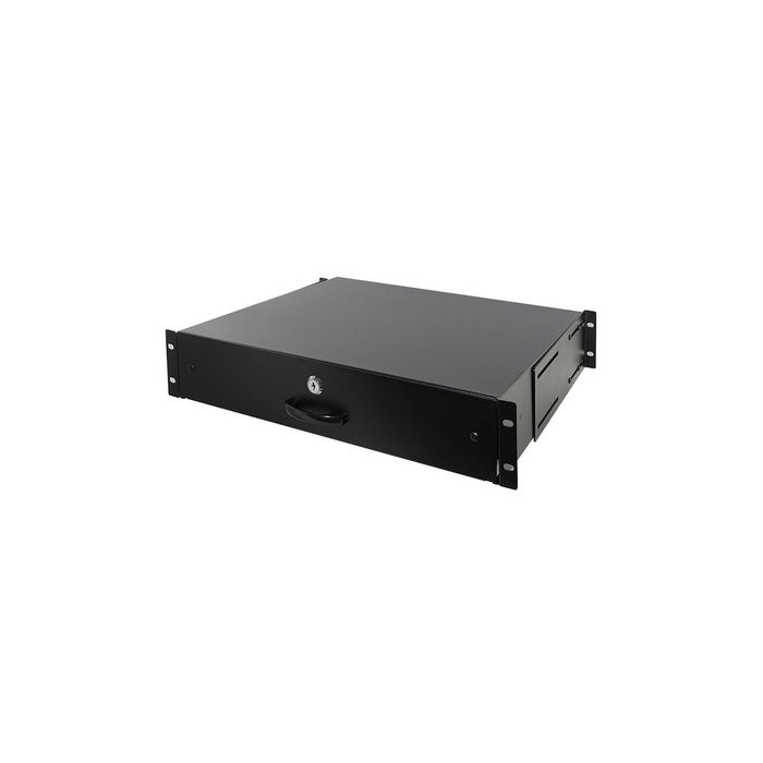 LogiLink Tiroir pour rack 19", 2 U, verrouillable, noir