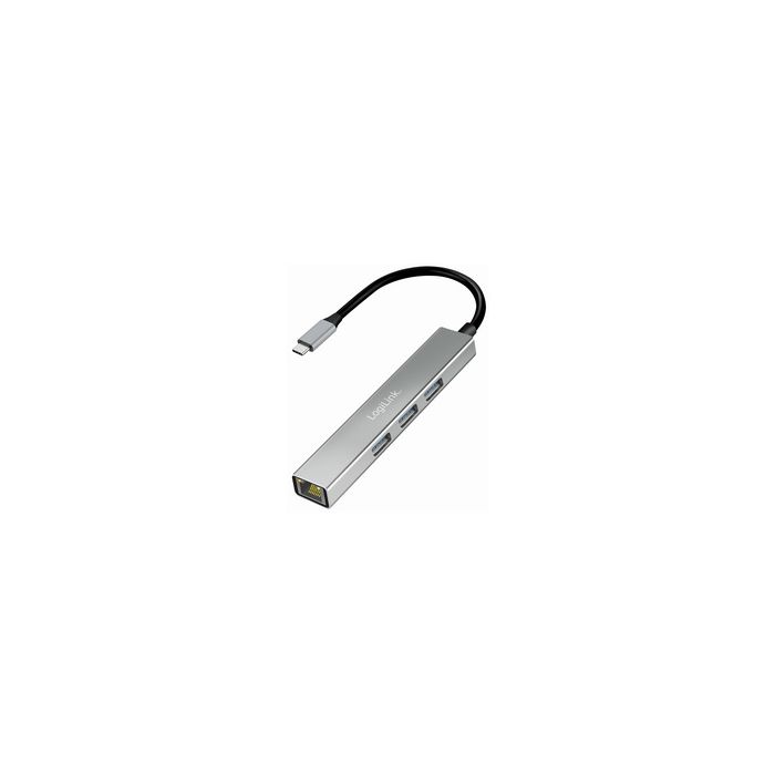 LogiLink Hub USB 3.2 Gen1, 4 ports, boîtier aluminium, gris