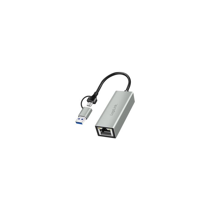 LogiLink USB-C - Gigabit Ethernet-Adapter, grau