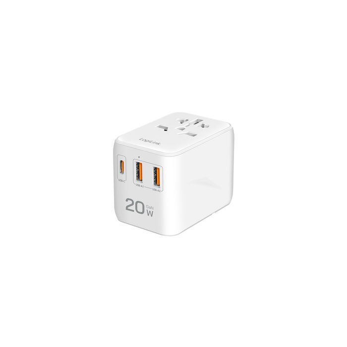 LogiLink Chargeur de voyage universel (EU/AUS/US/UK), 20 W