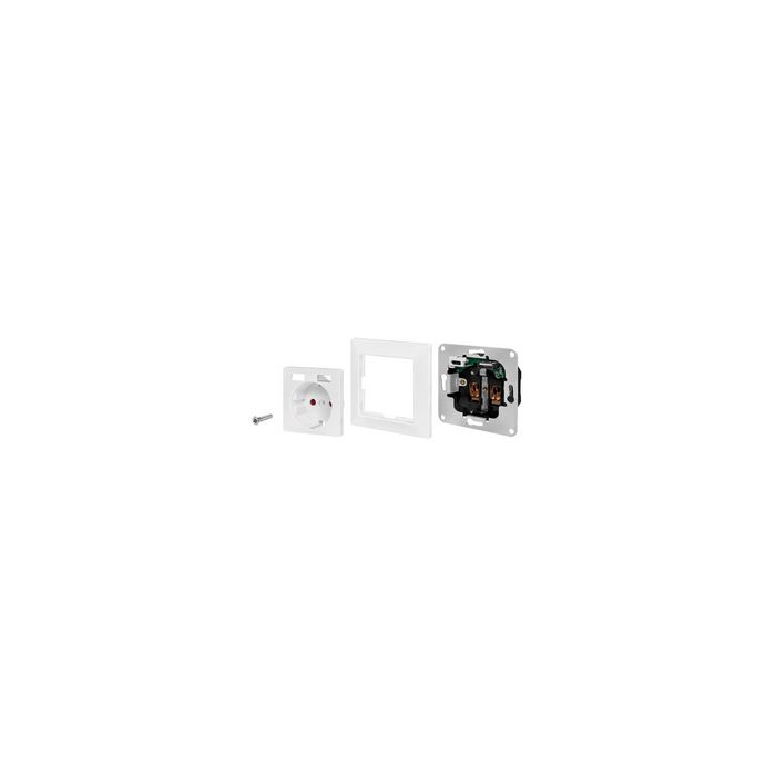LogiLink Unterputz-Steckdose, 1x CEE 7/3, 1x USB-A, 1x USB-C