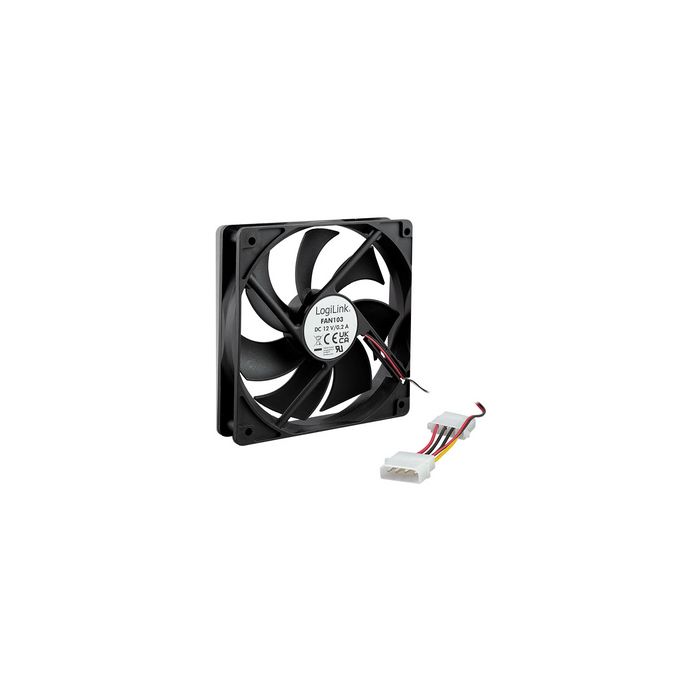 LogiLink Ventilateur pour boîtier,120 x 120 x 25 mm, noir