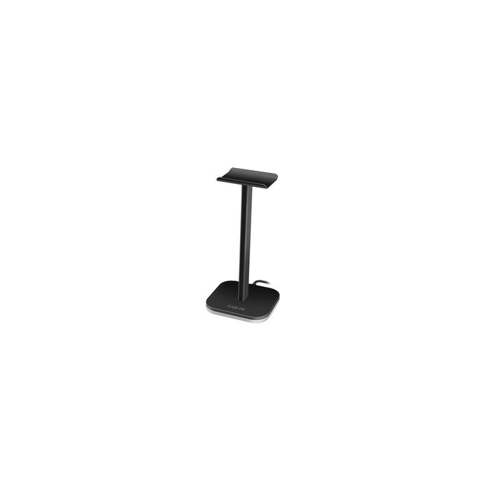 LogiLink, Support pour casque audio, avec lumière RVB, noir