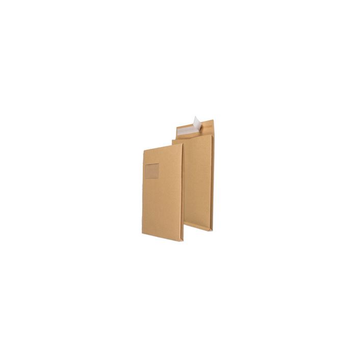MAILmedia Faltenversandtasche C4, mit Fenster, braun
