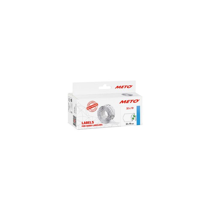 METO Étiquette pour étiqueteuse de prix, 32 x 19 mm, blanc