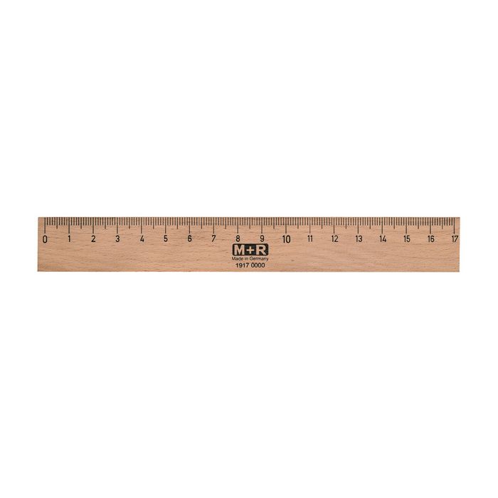 M+R Règle en bois, 300 mm, hêtre, avec insert métallique