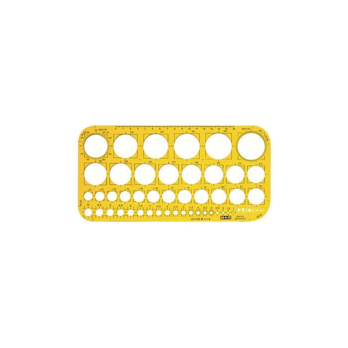 M+R Trace-cercles 1-36 mm, jaune transparent