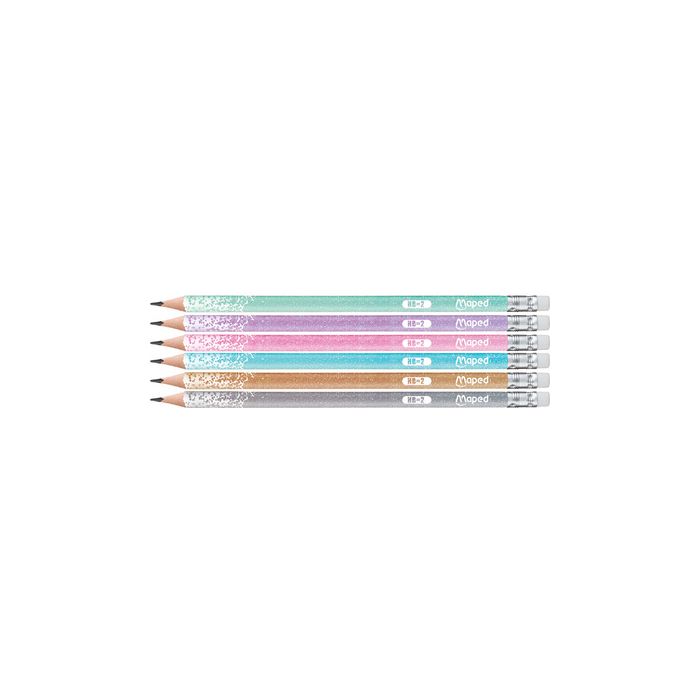 Maped Crayon graphite bois HB GLITTER, avec gomme