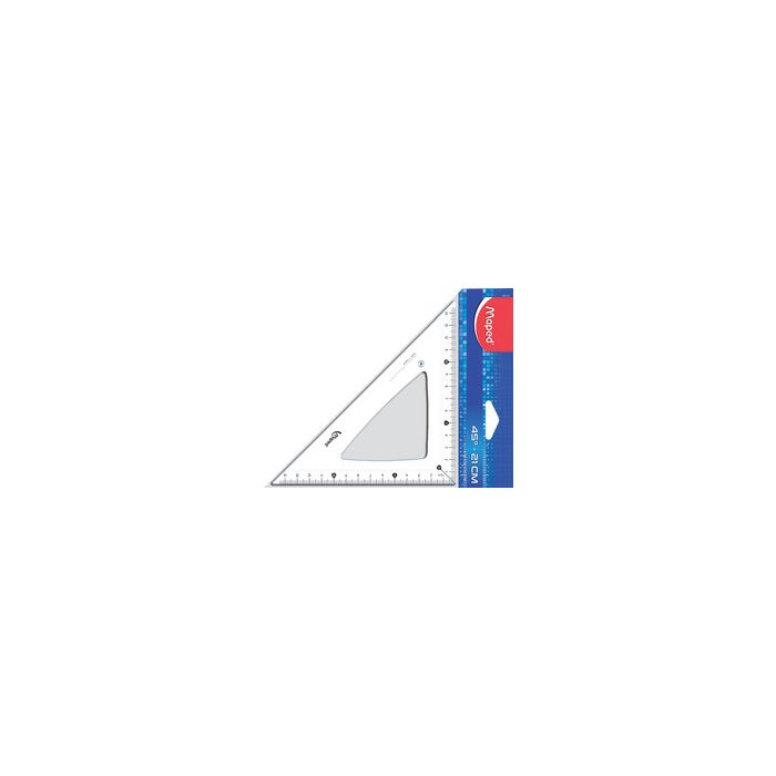 Maped Equerre Cristal 45 degrés, hypoténuse : 210 mm,