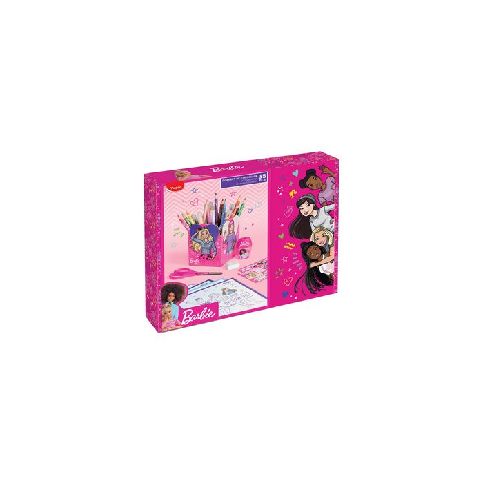 Maped Kit de dessin Barbie, 35 pièces, dans boîte cadeau