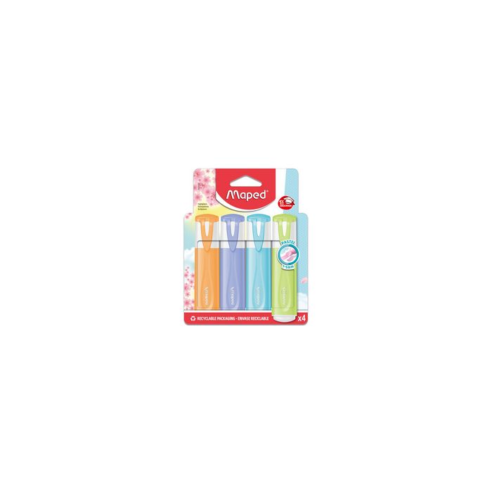 Maped Surligneur FLUO'PEPS PASTEL, blister de 4