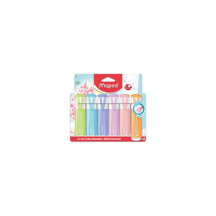 Maped Surligneur FLUO'PEPS PASTEL, blister de 6