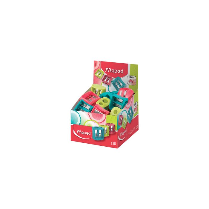 Maped Taille-crayon double Vivo, plastique, présentoir de 30 x30