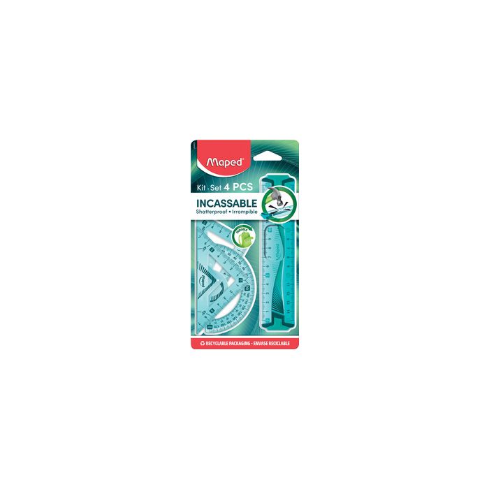 Maped mini kit de géométrie Flex, incassable, 4 pièces