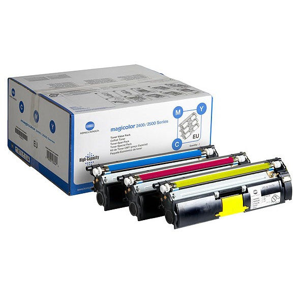 Pack 3 cartouches de Marque Konica Minolta 171-0595-001 - A00W012 (Cyan, Magenta, Jaune)