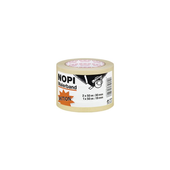 NOPI Ruban de masquage en papier crêpe, lot promo de 2,beige