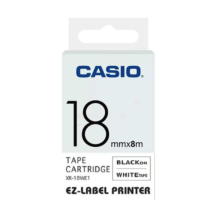 Ruban d'origine Casio XR18WE1 - noir, blanc