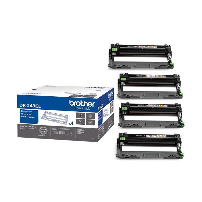 LOT de 4 Tambours (drum) de Marque Brother DR243CL (1 Noir + 1 Cyan + 1 Magenta + 1 Jaune) (18 000 pages)