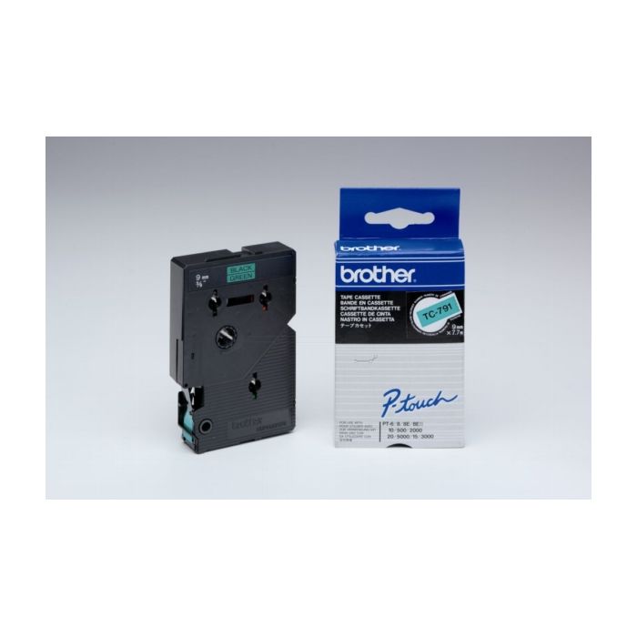 Ruban cassette d'origine Brother TC791 - noir, vert