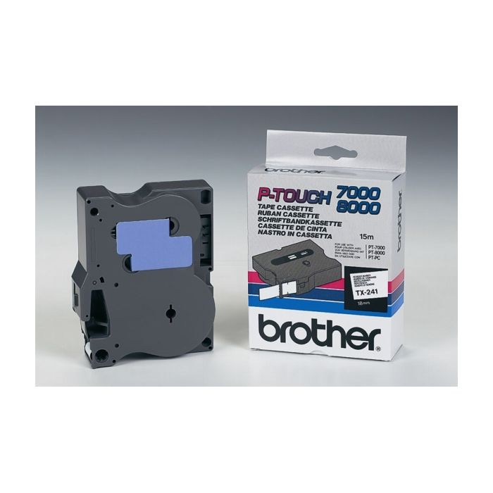 Ruban cassette d'origine Brother TX241 - noir, blanc