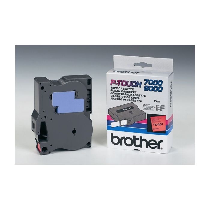 Ruban cassette d'origine Brother TX451 - noir, rouge