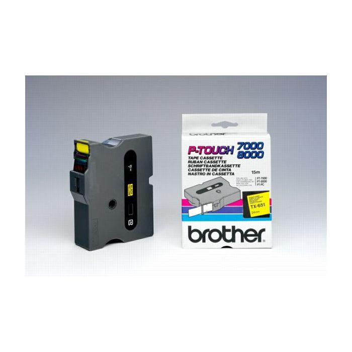 Ruban cassette d'origine Brother TX651 - noir, jaune
