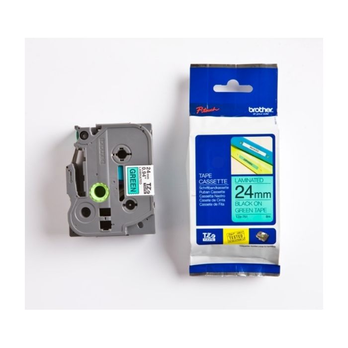 Ruban cassette d'origine Brother TZE751 - noir, vert