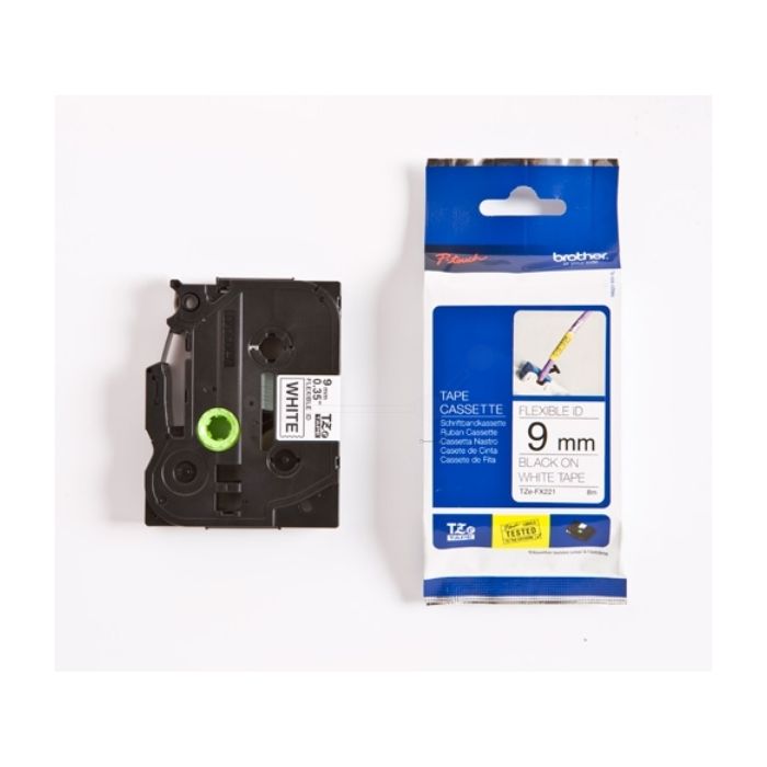 Ruban cassette d'origine Brother TZEFX221 - noir, blanc