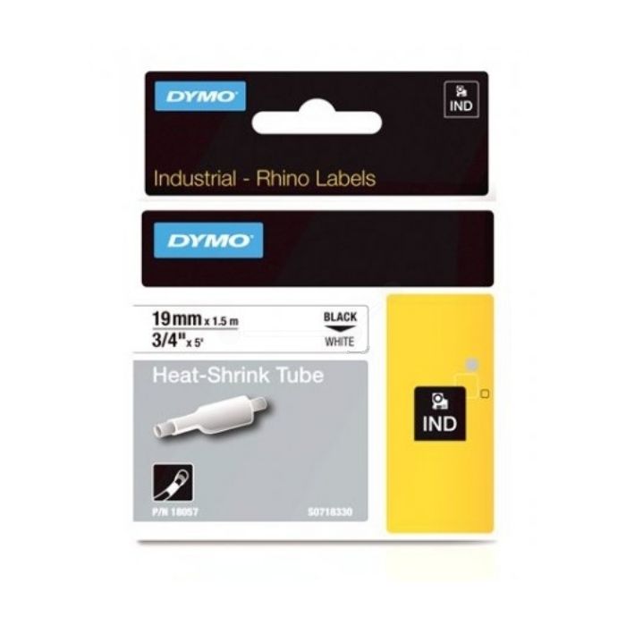 Gaines Thermorétractable d'origines Dymo 18057 / S0718330 - noire, blanche