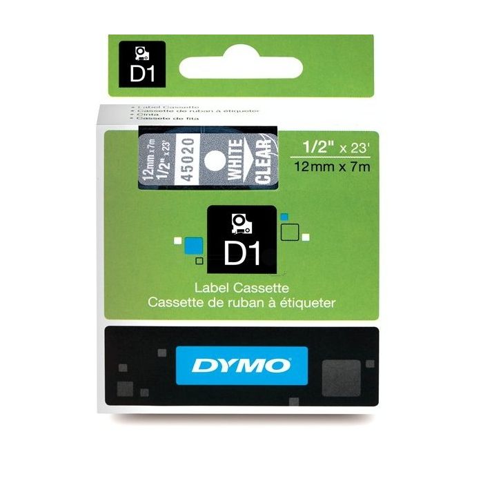Rouleau d'étiquettes d'origine Dymo 45020 / S0720600 - transparent, blanc