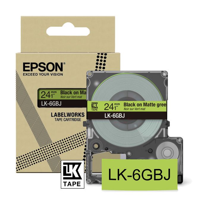 Rouleau d'étiquettes d'origine Epson C53S672079 / LK-6GBJ - noir, transparent