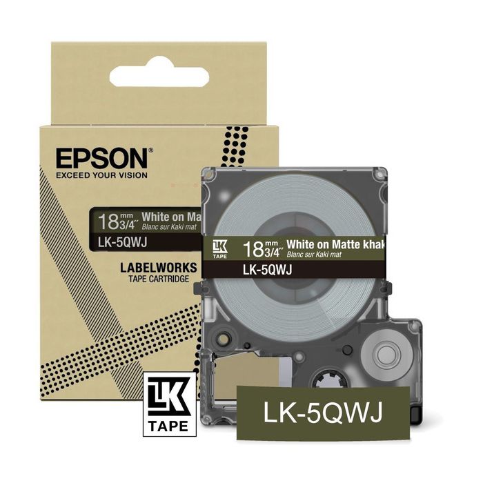 Rouleau d'étiquettes d'origine Epson C53S672089 / LK-5QWJ - blanc