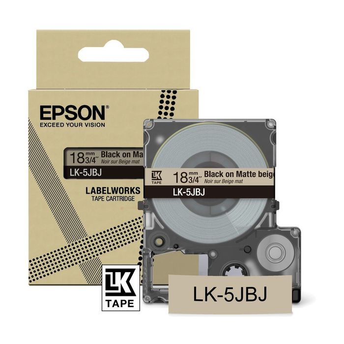 Rouleau d'étiquettes d'origine Epson C53S672091 / LK-5JBJ - noir