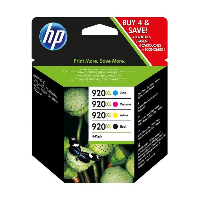MultiPack de Marque HP C2N92AE N°920XL Couleur (Cyan, Magenta, Jaune, Noir) 2520 copies