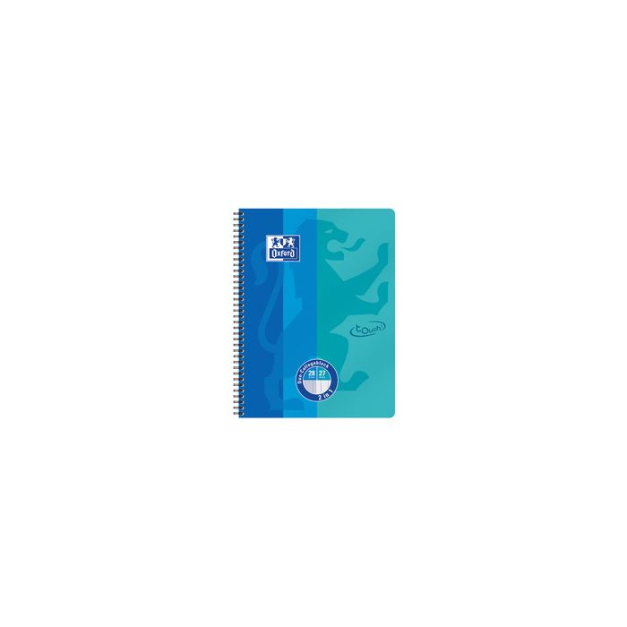 Oxford Cahier DUO Touch, A4+, 160 pages, bleu mer/aqua