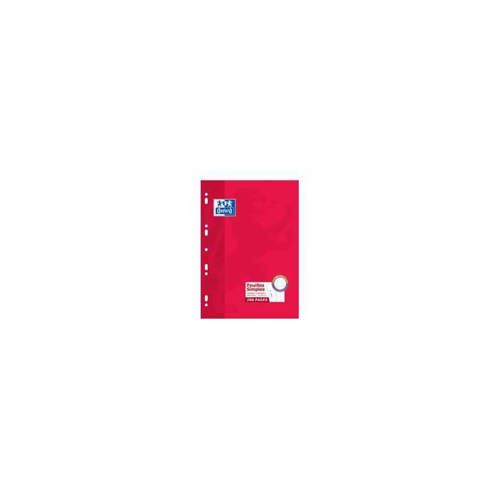 Oxford Feuilles simples perforées, A4, quadrillé 5x5 margé
