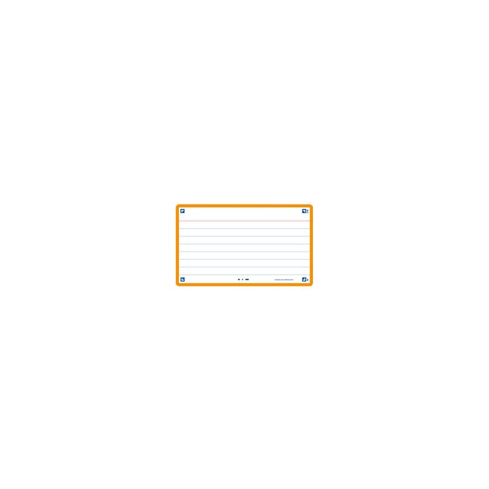 Oxford Fiches "Flash 2.0", 75 x 125 mm, ligné, orange