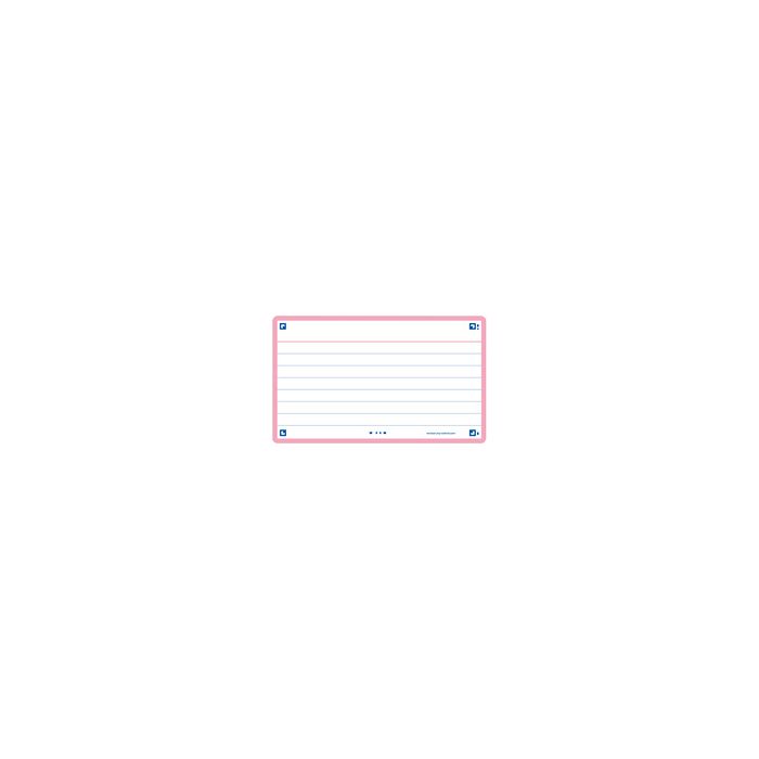 Oxford Fiches "Flash 2.0", 75 x 125 mm, ligné, rose