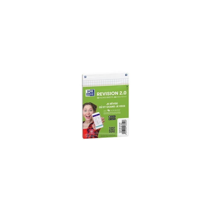 Oxford Fiches bristol REVISION 2.0, A5, blanc