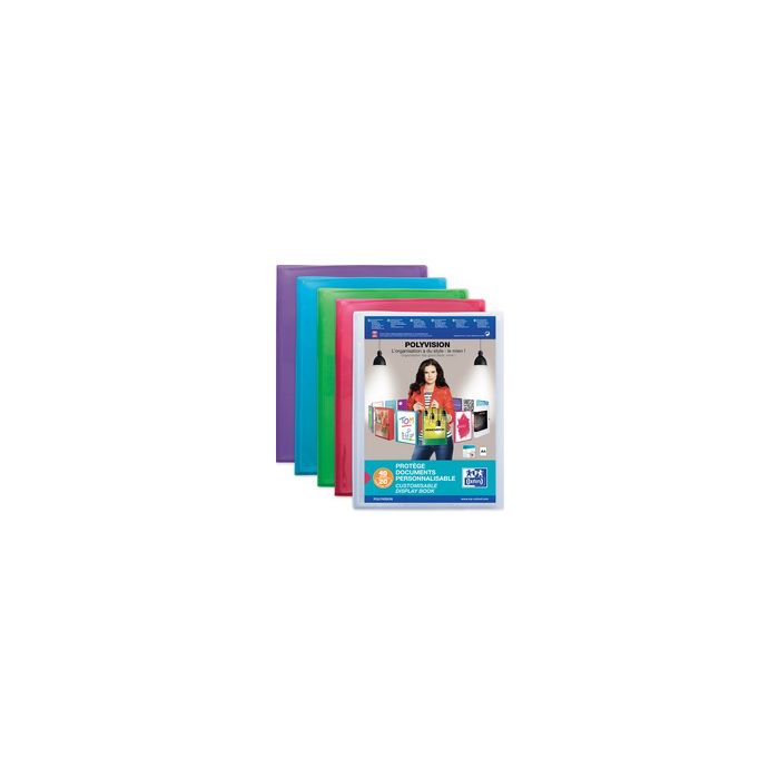 Oxford Protège-documents POLYVISION, 100 pochettes, assorti x8