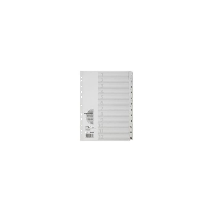 PAGNA Intercalaires, carton, chiffres 1 - 12, A4, 12 touches