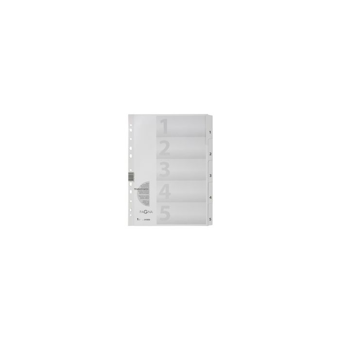 PAGNA Intercalaires, carton, chiffres 1 - 5, A4, 5 touches
