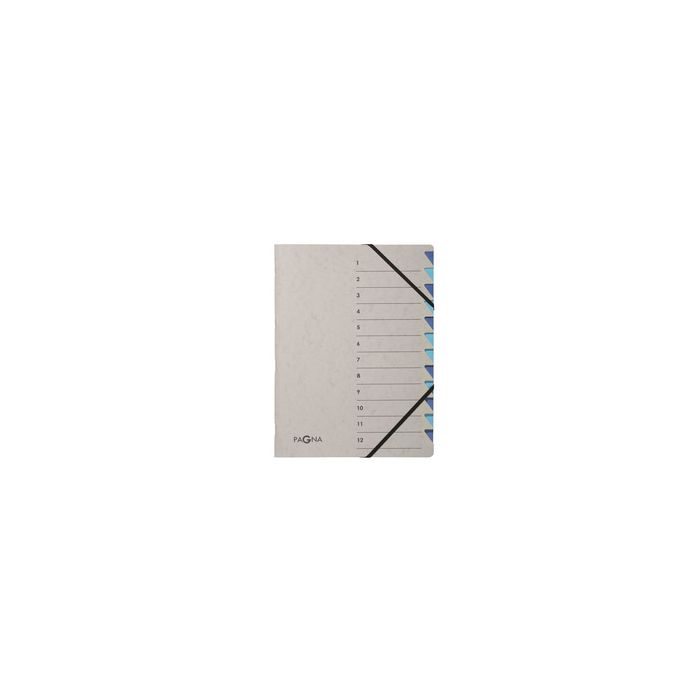 PAGNA Trieur "Easy Grey", A4, 12 compartiments, gris / bleu